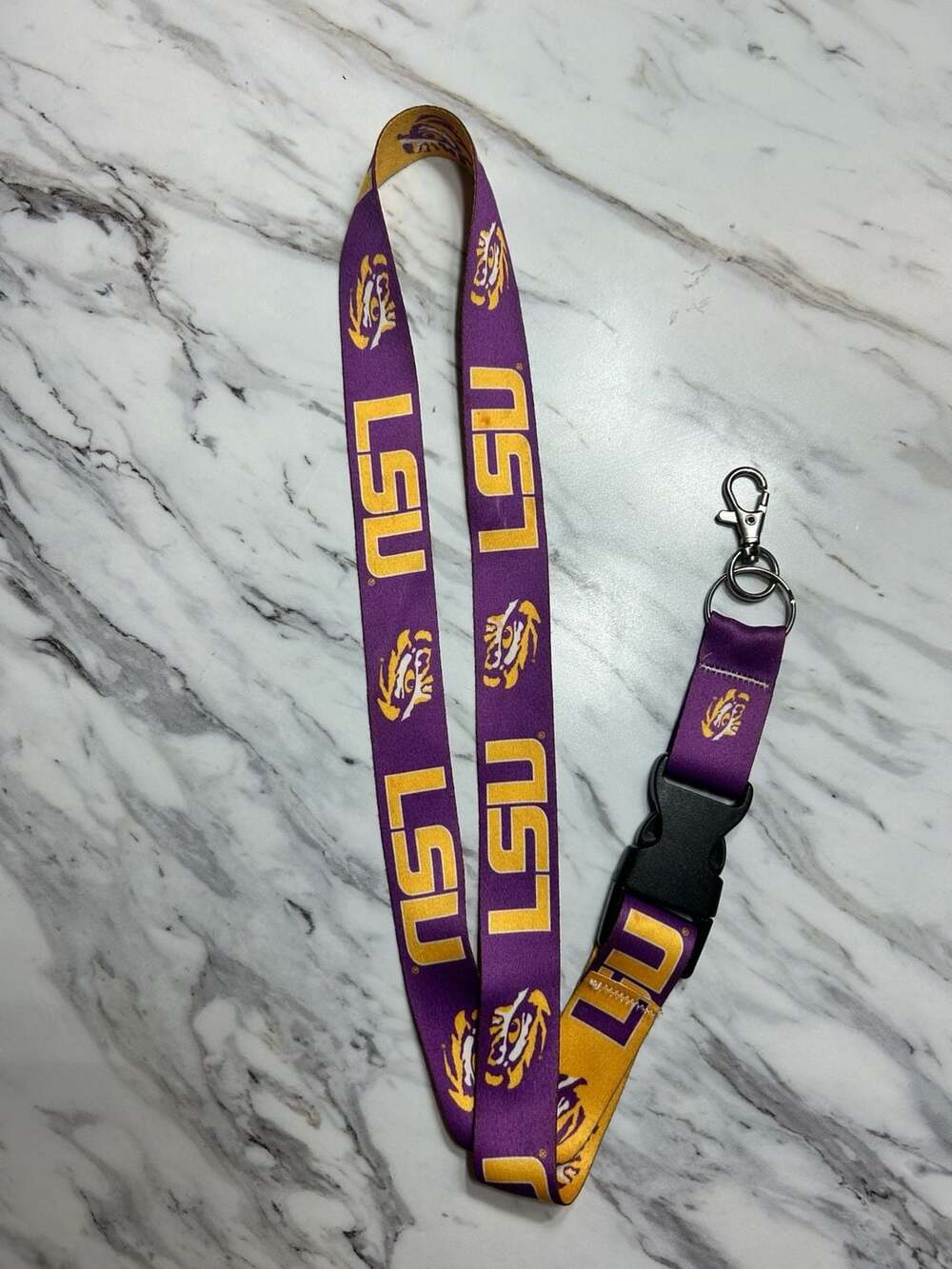 LSU Tigers Official NCAA Two-Tone Detachable Lanyard with Buckle